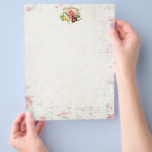 Antiek Roos scrapbooking/Briefpapier papier Flyer (Hand)