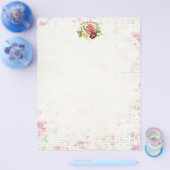 Antiek Roos scrapbooking/Briefpapier papier Flyer (Enkel)