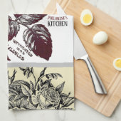 Antiek Roos - Uw keuze voor tekst Theedoek (Quarter Fold)