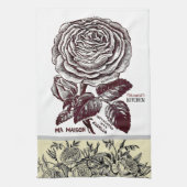 Antiek Roos - Uw keuze voor tekst Theedoek (Verticaal)