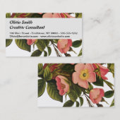 Antiek Roos van de Kunst Illustratie van de Vloer Visitekaartje (Voorkant / Achterkant)