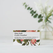 Antiek Roos van de Kunst Illustratie van de Vloer Visitekaartje (Staand voorkant)