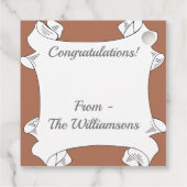 Antiek Roos ventilator Bedankjes Labels (Achterkant)