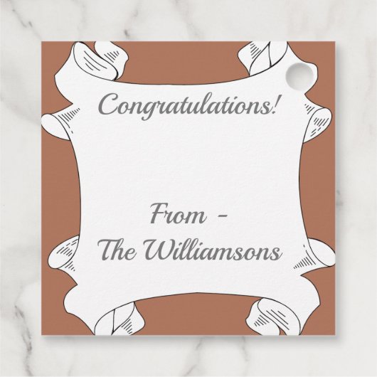 Antiek Roos ventilator Bedankjes Labels (Achterkant)