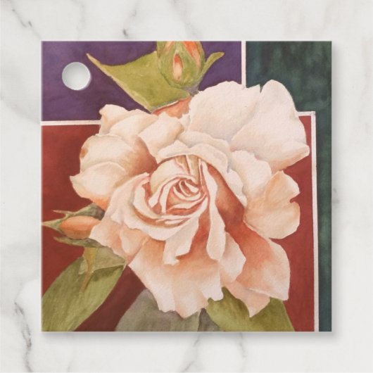 Antiek Roos ventilator Bedankjes Labels (Voorkant)