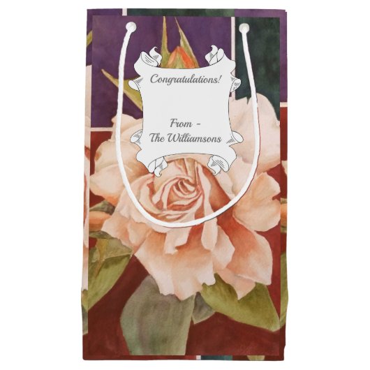 Antiek Roos ventilator Klein Cadeauzakje (Voorkant)