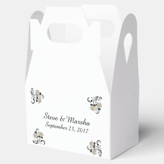 Antiek Roos Vierbox Bedankdoosjes (Geopend)