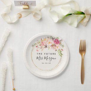 Antiek Roos Vrijgezellenfeest Papieren Bordje