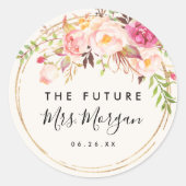 Antiek Roos Vrijgezellenfeest Ronde Sticker (Voorkant)