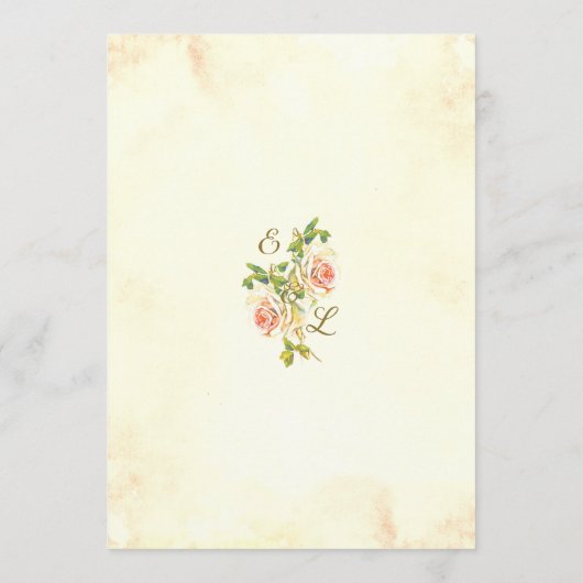 Antiek Roos Wedding Menu 5 x 7 (Achterkant)