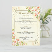 Antiek Roos Wedding Menu 5 x 7 (Staand voorkant)