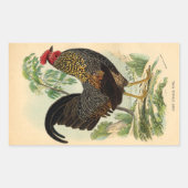 Antiek Rooster-leder Rechthoekige Sticker (Voorkant)