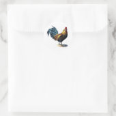 Antiek Rooster-leder Ronde Sticker (Tas)
