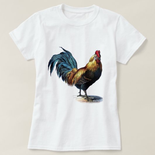 Antiek  Rooster-leder T-shirt (Design voorkant)