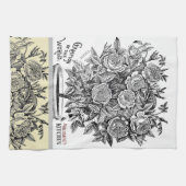 Antiek rosebush - Uw keuze voor tekst Theedoek (Horizontaal)