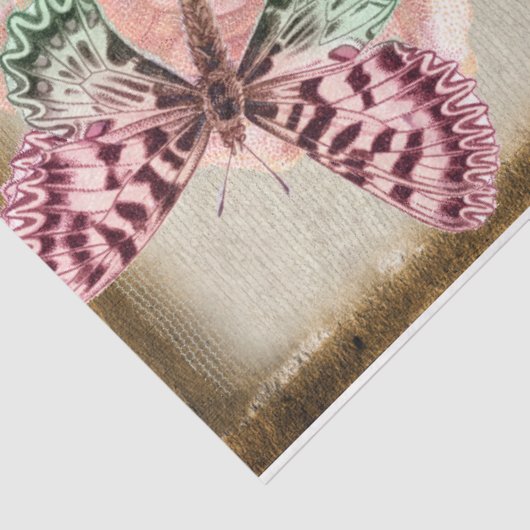 Antiek Roses Butterflies en Lace Tissuepapier (Detail)