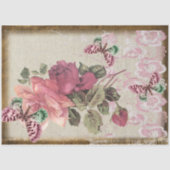 Antiek Roses Butterflies en Lace Tissuepapier (Voorkant)