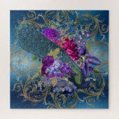  Antiek Royal Blue en Blauwgroen Peacock Gold Legpuzzel (Horizontaal)