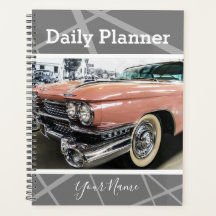 Antiek roze auto - Daily Planner - HAMbWG
