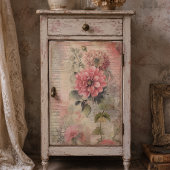 Antiek roze bloemig, Ephemera, Script Decoupage Tissuepapier
