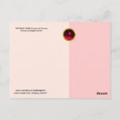 ANTIEK ROZE CAMEO, DAME MET DRUIVEN BRIEFKAART (Achterkant)