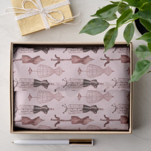 Antiek roze dress-formulieren tissuepapier (Geschenk)