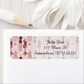 Antiek roze drukvormen etiket (Insitu)