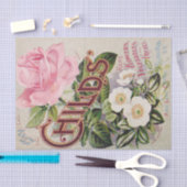 Antiek Roze en Witte Rozen Catalogus Weefselpapier Tissuepapier (Craft)