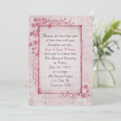 antiek roze glitterbloem lijst voor hernieuwing va kaart (Staand voorkant)