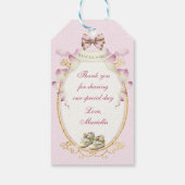 Antiek roze goudRozen Gingham Cadeaulabel (Achterkant)