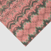 Antiek Roze Groen Patroon Ontkoppeling Tissuepapier (Detail)