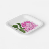 Antiek roze Hydrangea Blossom Papieren Bordje (Gebogen)