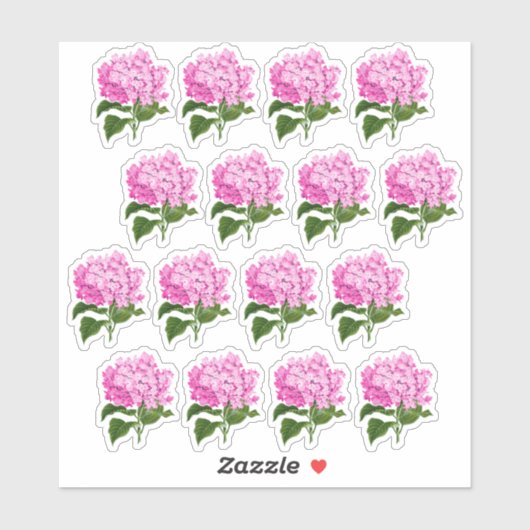 Antiek Roze Hydrangea Blossom Stickers (Vel)