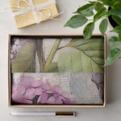 Antiek Roze Hydrangea Ephemera Script Decoupage Tissuepapier (Geschenk)