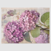 Antiek Roze Hydrangea Ephemera Script Decoupage Tissuepapier (Voorkant)