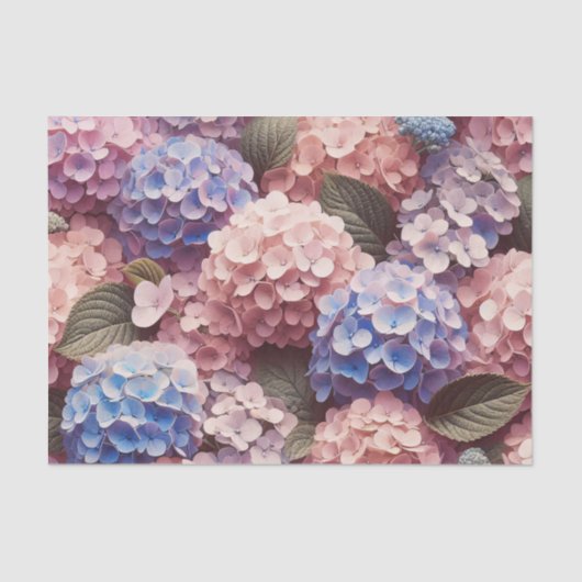 Antiek Roze Paarse Hydrangea Decoupage Tissue Tissuepapier (Voorkant)