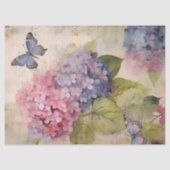 Antiek Roze Paarse Hydrangea Ephemera Decoupage Tissuepapier (Voorkant)