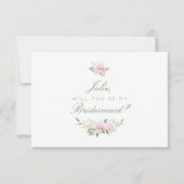 Antiek Roze Roze Bridesmaid Card Kaart (Voorkant)