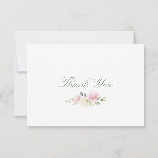 Antiek roze roze dank je kaarten (Achterkant)