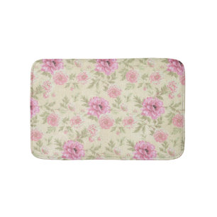 Antiek Roze Roze Floral botanisch Badmat