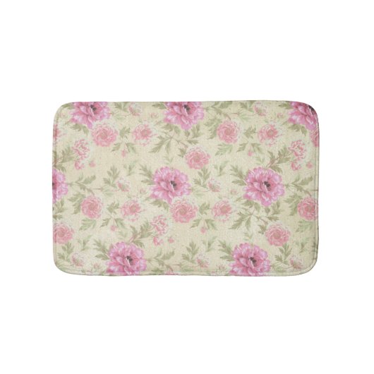  Antiek Roze Roze Floral botanisch Badmat (Voorkant)
