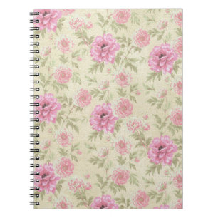  Antiek Roze Roze Floral botanisch Notitieboek