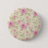 Antiek Roze Roze Floral botanisch Ronde Button 5,7 Cm (Voorkant)