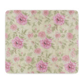  Antiek Roze Roze Floral botanisch Snijplank (Voorkant)