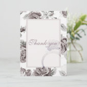 Antiek roze roze roze verlovingspartij bedankkaart (Staand voorkant)