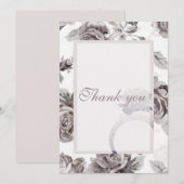 Antiek roze roze roze verlovingspartij bedankkaart (Voorkant / Achterkant)