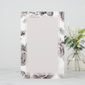 Antiek roze roze roze verlovingspartij stationair briefpapier (Staand voorkant)