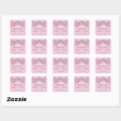 Antiek Roze Rozen Bruiloft Sticker (Vel)