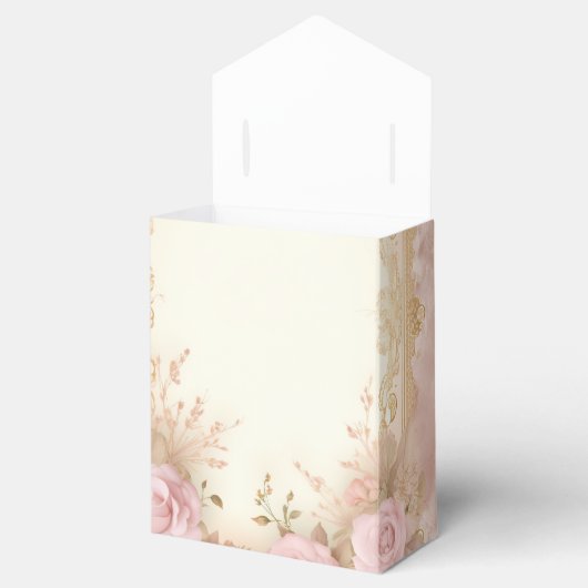 Antiek Roze Rozen Dank u Bedankdoosjes (Geopend)