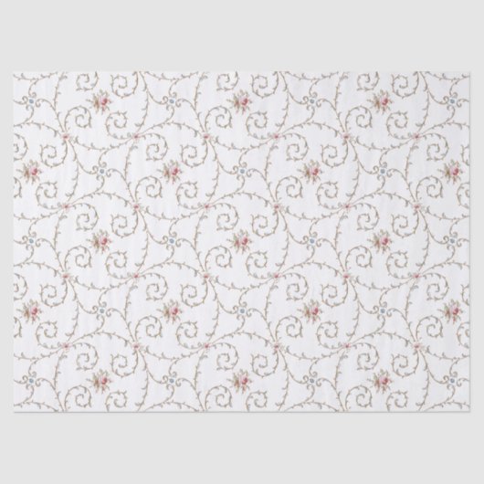 Antiek  roze rozen en goudzonden tissuepapier (Voorkant)